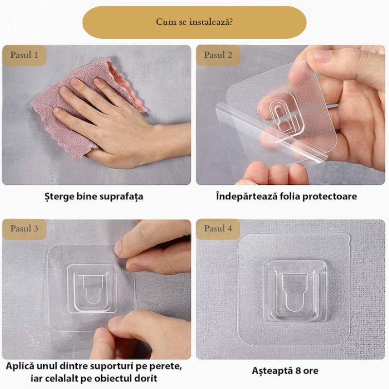 Suporturi Duble de Fixare cu Adeziv Acrilic